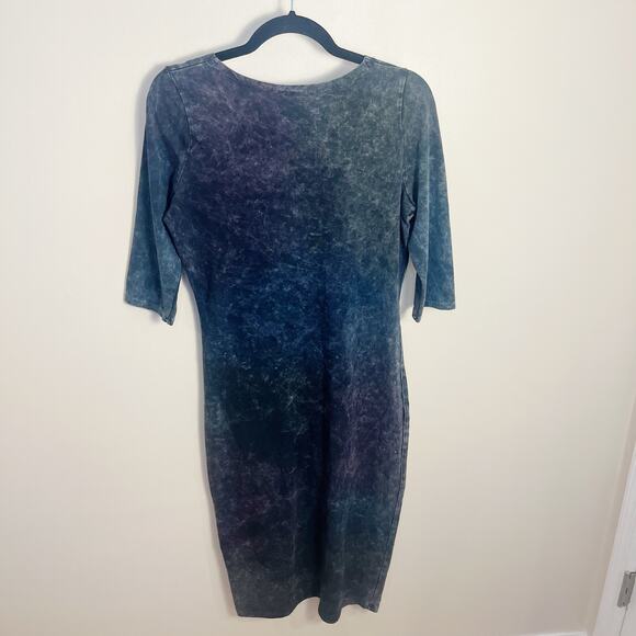 ASOS Marled Midi Dress Gray Purple Ombre Size US 8 Stretch - Picture 3 of 7